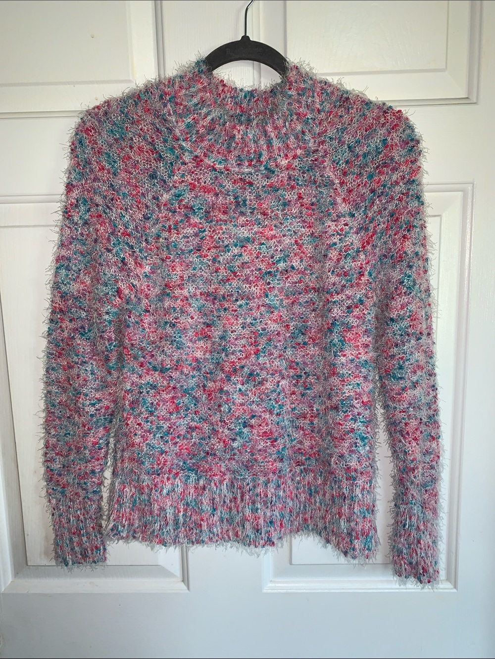 🍁 MORAL FIBER Colorful Eyelash Sweater NWT S